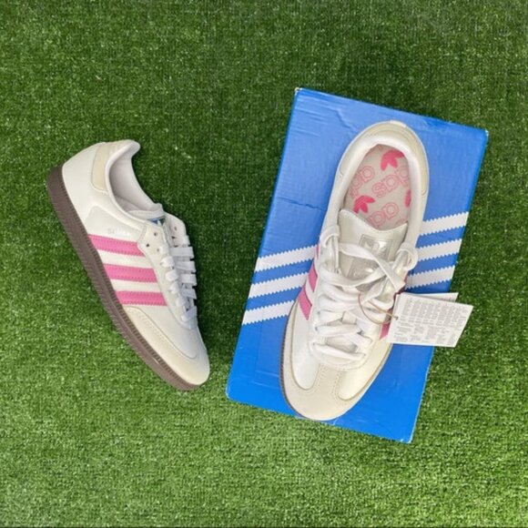 Adidas Samba OG White Mauve Pink Women’s Casual Sneakers - Picture 5 of 7